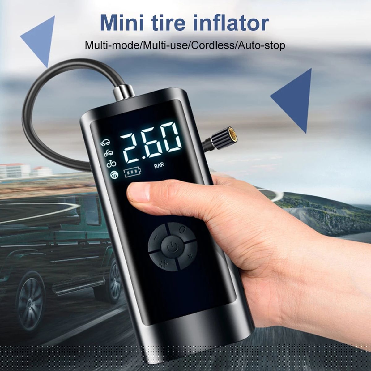 Portable Smart Digital Air Pressure Electric Inflator Pump