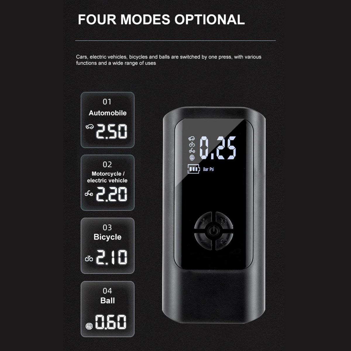 Portable Smart Digital Air Pressure Electric Inflator Pump