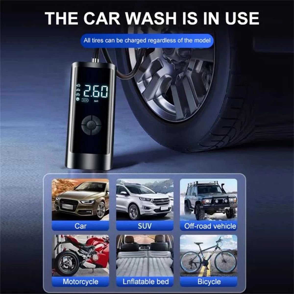 Portable Smart Digital Air Pressure Electric Inflator Pump