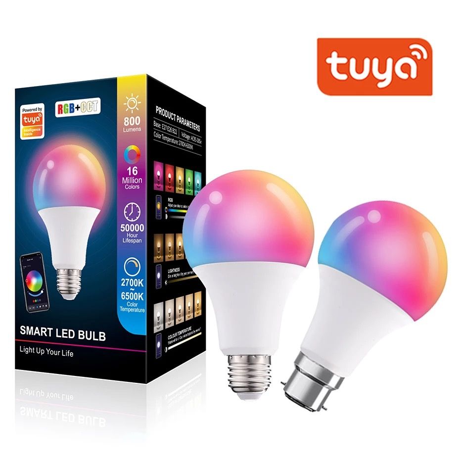 Smart LED Bulb E27 Bluetooth Smart RGB Lamp Timing Schedule App Voice Control