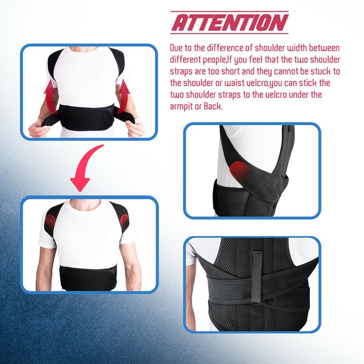 Posture Corrector Back Brace Adjustable For Men Women - M