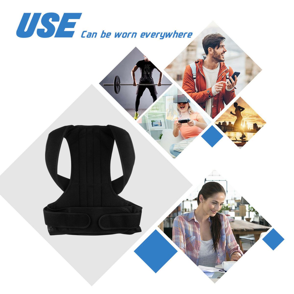 Posture Corrector Back Brace Adjustable For Men Women - M