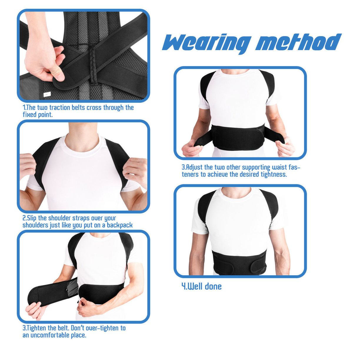 Posture Corrector Back Brace Adjustable For Men Women - M