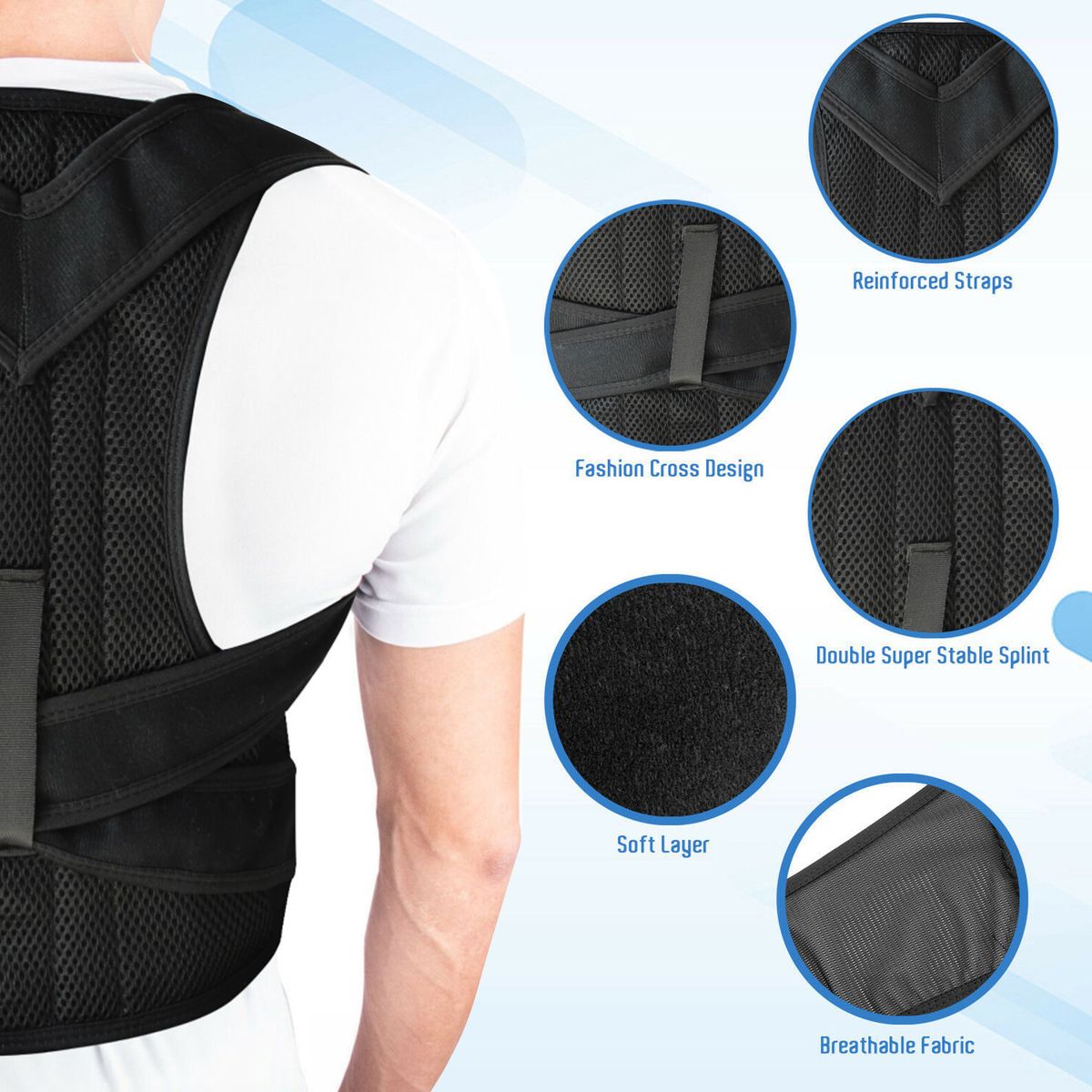 Posture Corrector Back Brace Adjustable For Men Women - M
