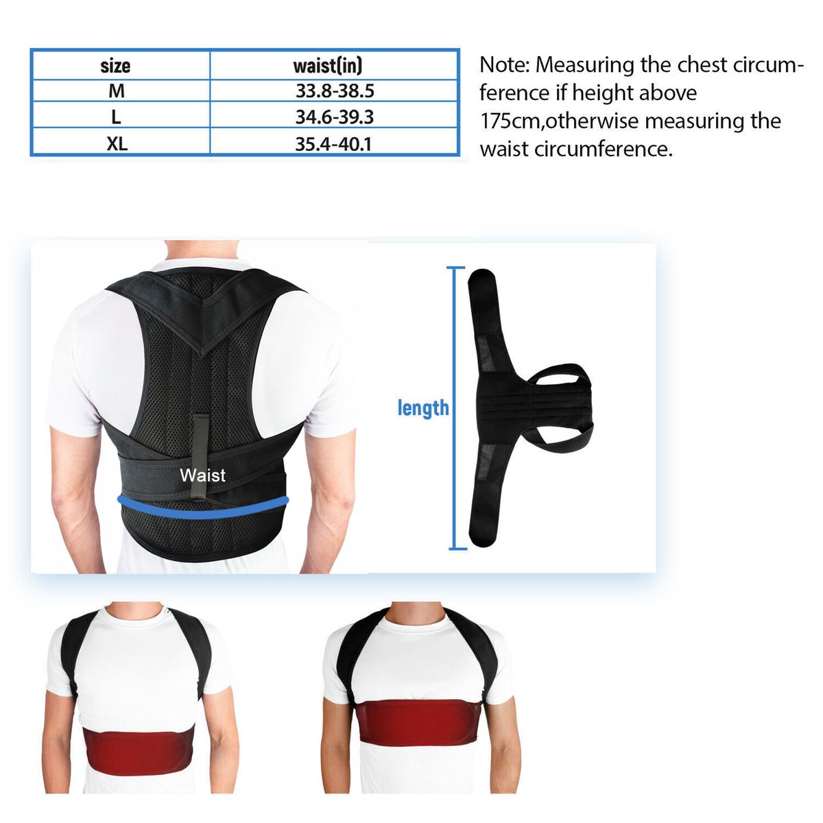 Posture Corrector Back Brace Adjustable For Men Women - M