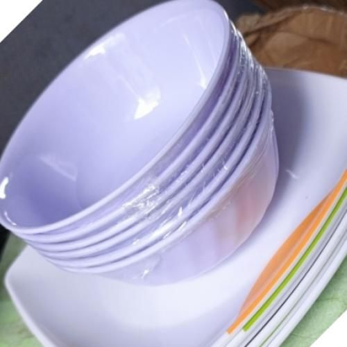 Big 12 Pieces Unbreakable Ceramic Round And Flat Plates