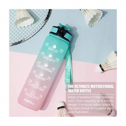 1 Liter Water Bottle Daily Time Scale Marked Gradient Color Water Bottle 100L