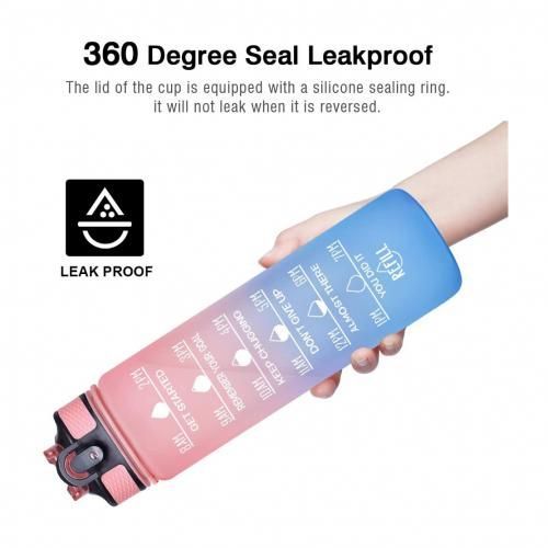 1 Liter Water Bottle Daily Time Scale Marked Gradient Color Water Bottle 100L