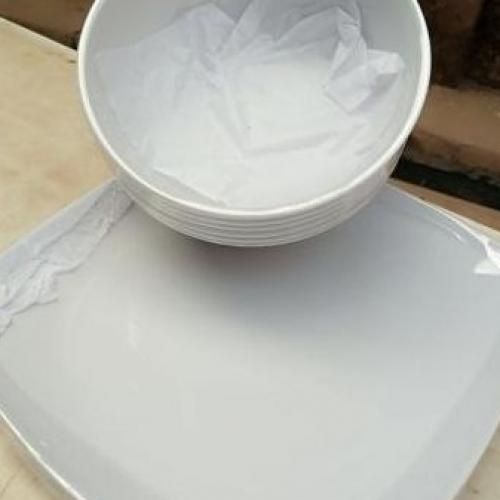 Big 12 Pieces UNBREAKABLE CERAMIC ROUND And FLATES PLATES