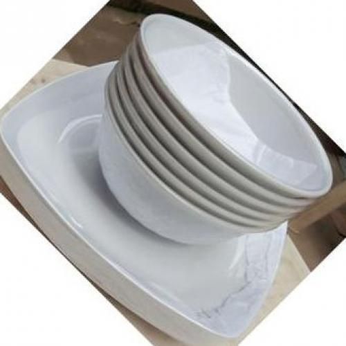 Big 12 Pieces UNBREAKABLE CERAMIC ROUND And FLATES PLATES