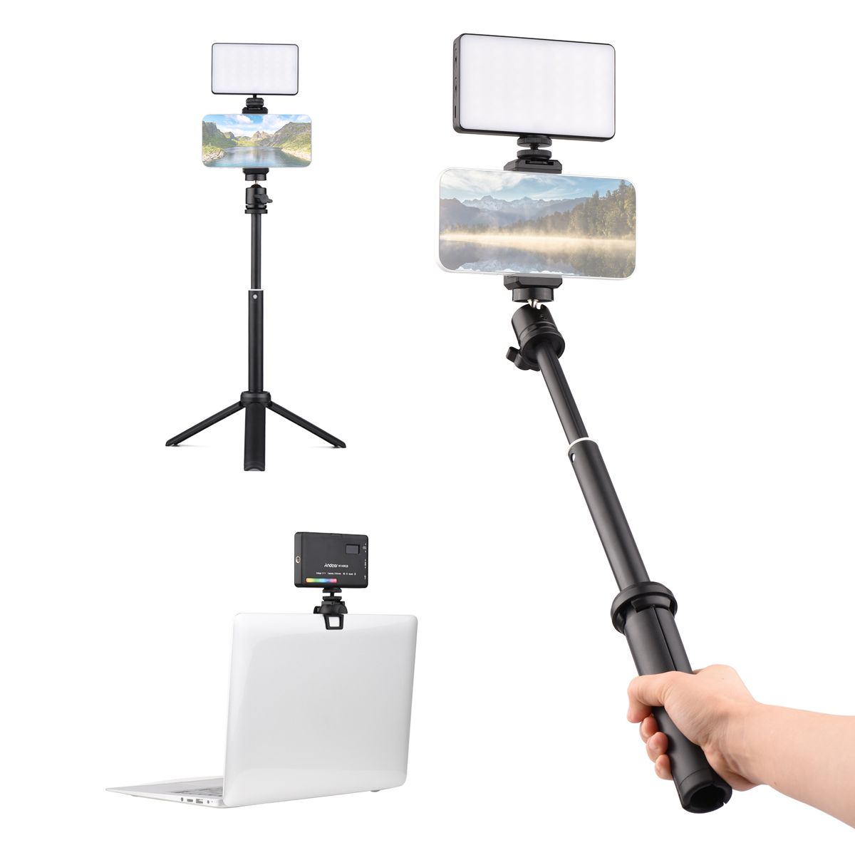 W140RGB LED Video Light Kit Pocket Video Conference Lighting