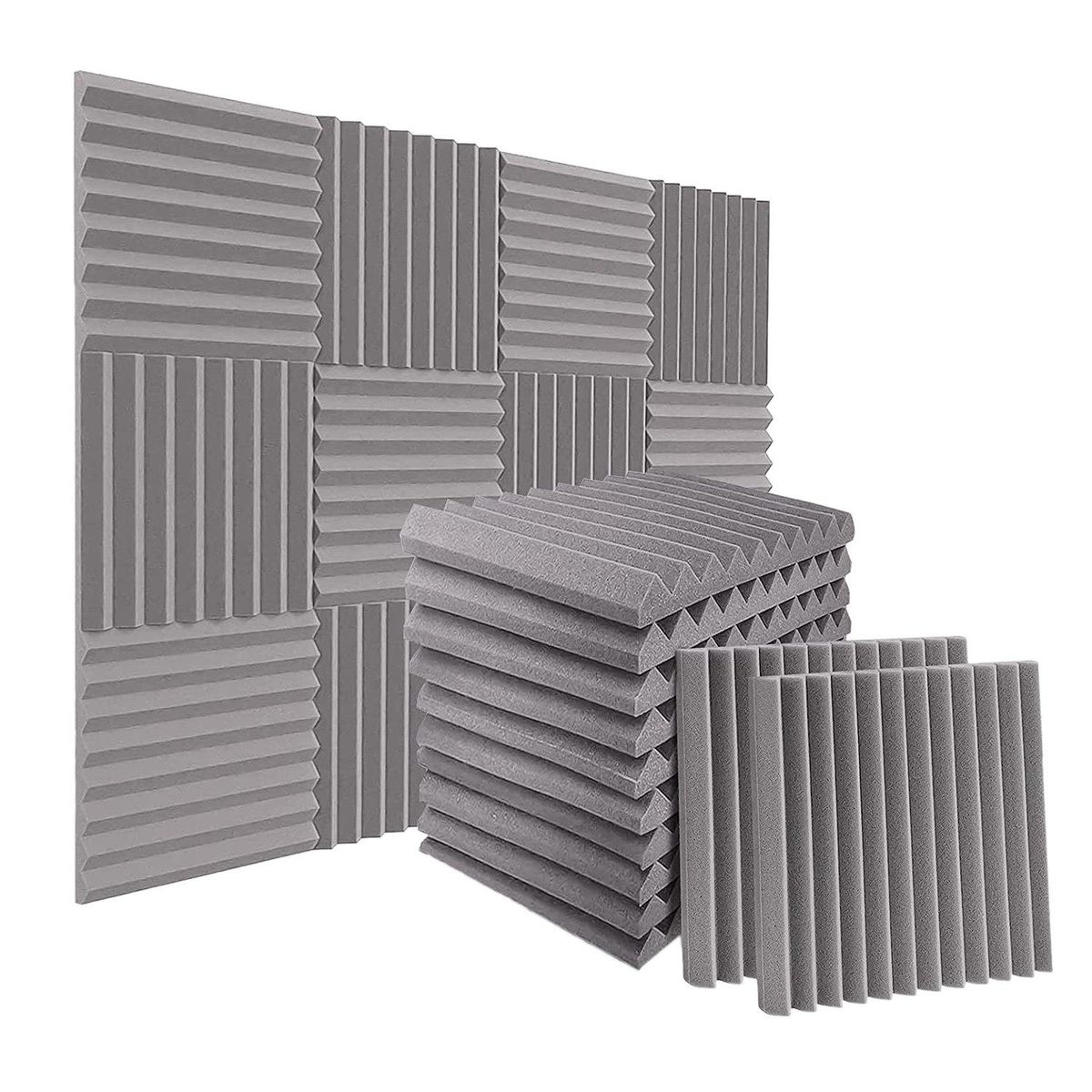 24Pack 1 Inch X 12 Inch X12 Inch Soundproof Foam Panels Sound Absorbing Insulation for Recording Studio Gaming Room
