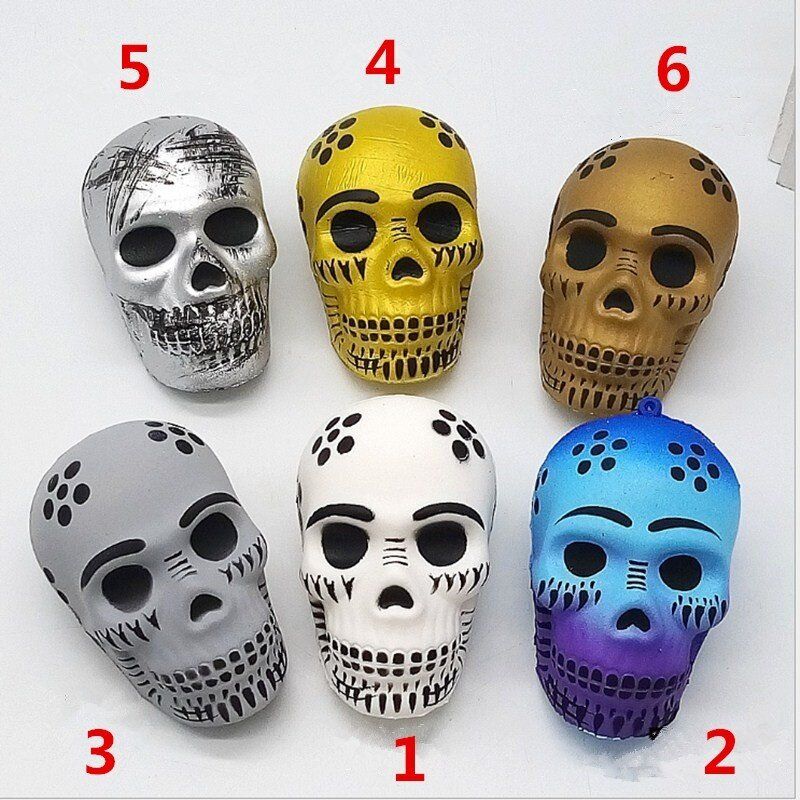 Funny Skull Scented Charm Slow Rising Children Interesting Anti-Stress Toys Squeeze Toys Decompression Toys Chirstmas Gift Retro Gold Skull {9cm * 5.5cm * 6cm}