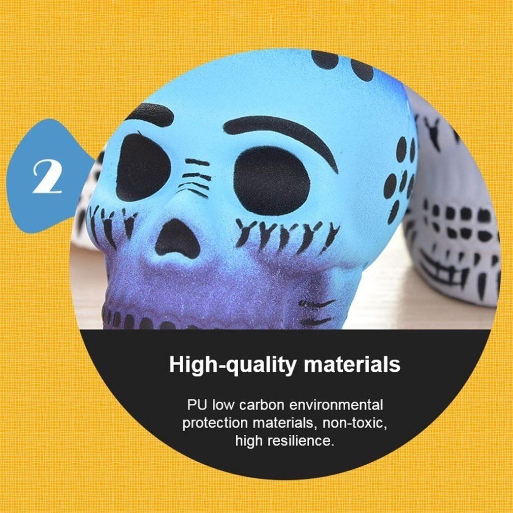 Funny Skull Scented Charm Slow Rising Children Interesting Anti-Stress Toys Squeeze Toys Decompression Toys Chirstmas Gift Retro Gold Skull {9cm * 5.5cm * 6cm}