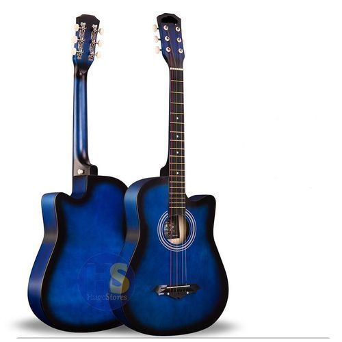 Acoustic Box Guitar With Capo, Bag And Strap - Blue