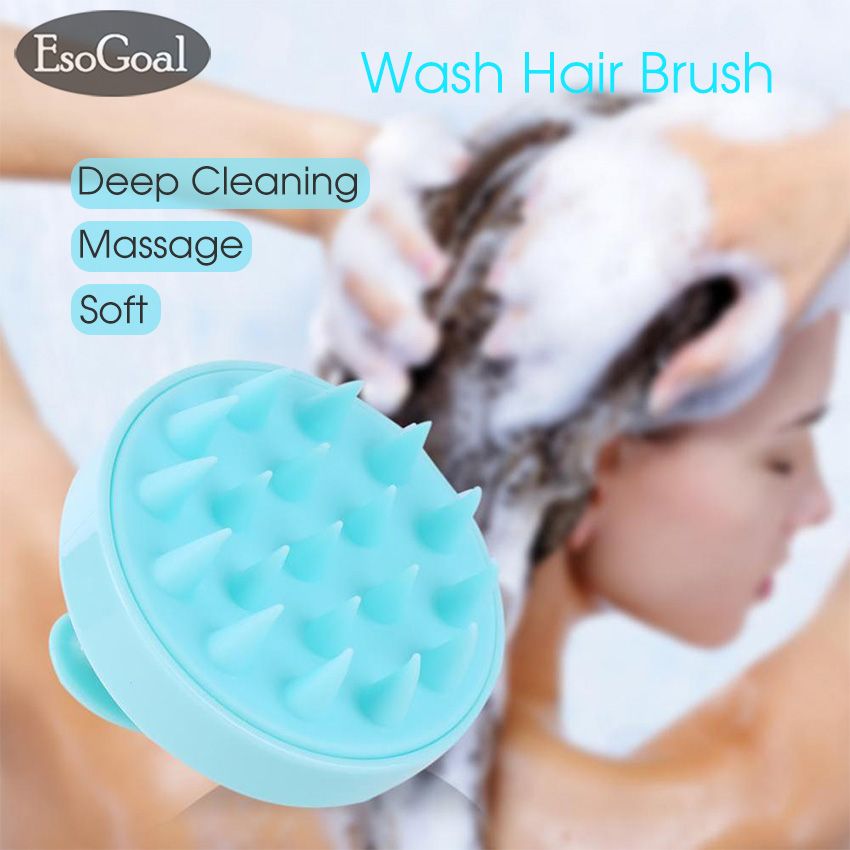 EsoGoal  Hair Wash Brush Hair Scalp Massage Brush Silicone
