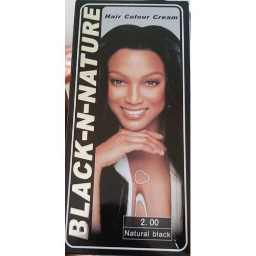 100% Permanent Natural Black Hair Colour Cream. (Anti-Stain) 60ml