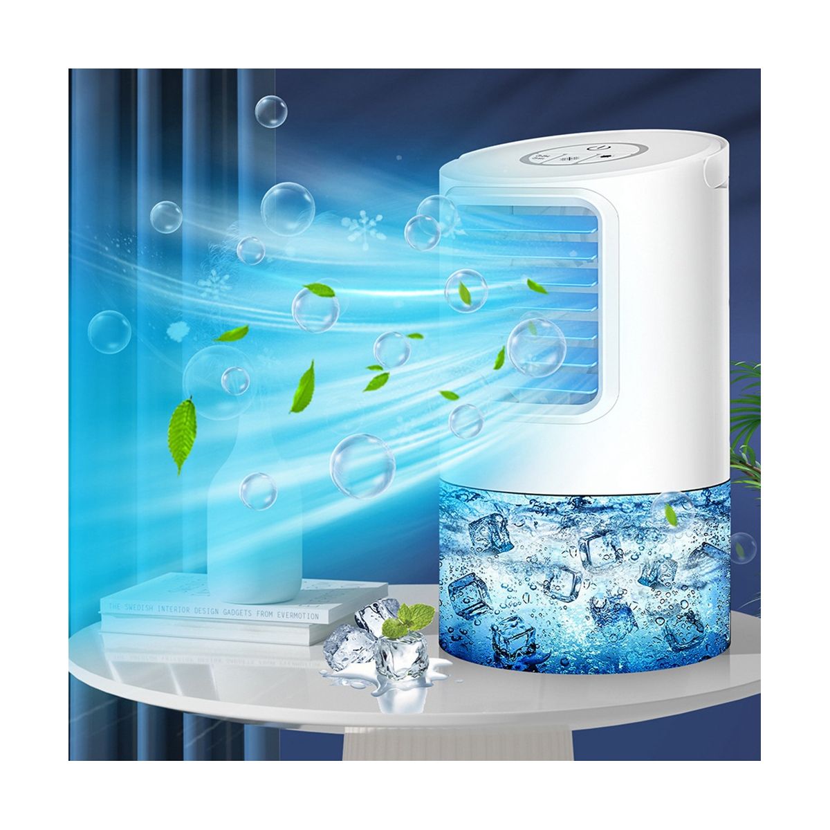 Portable Air Conditioner Fan 3 Speeds Mini Air Cooler with 800Ml Water Tank Small Air Conditioner Unit