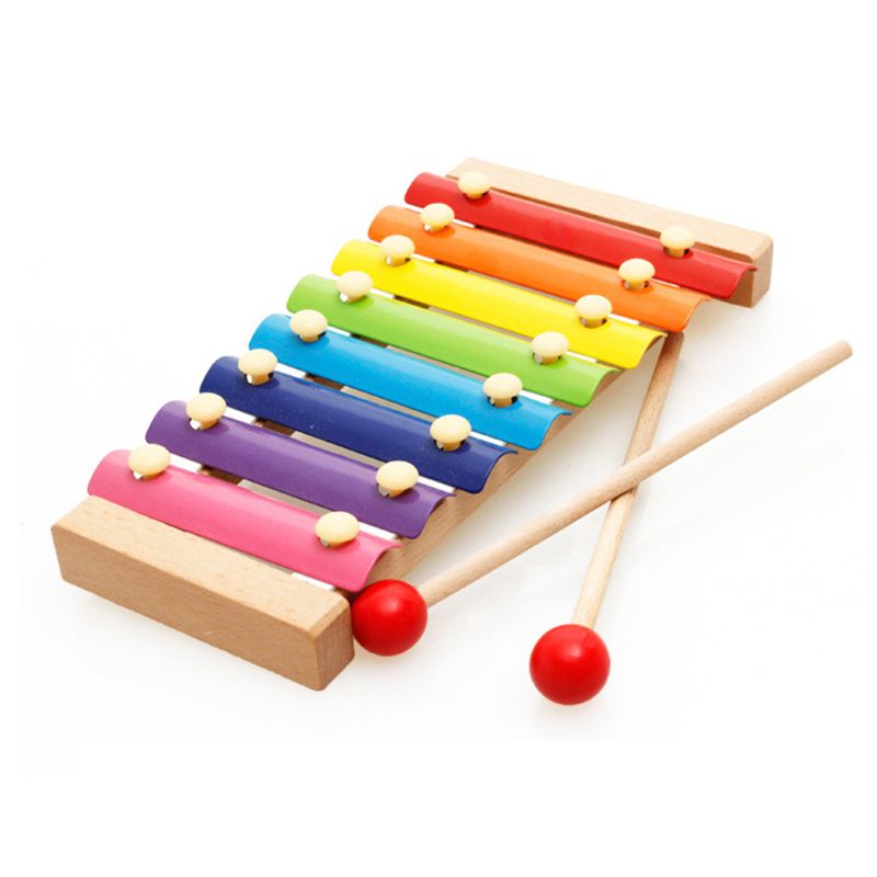 Kids Xylophone Wooden Eight-Notes Frame Baby Musical Toys