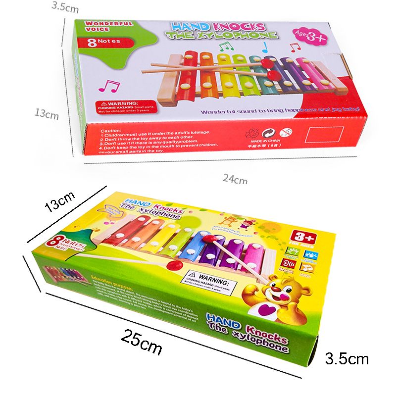 Kids Xylophone Wooden Eight-Notes Frame Baby Musical Toys