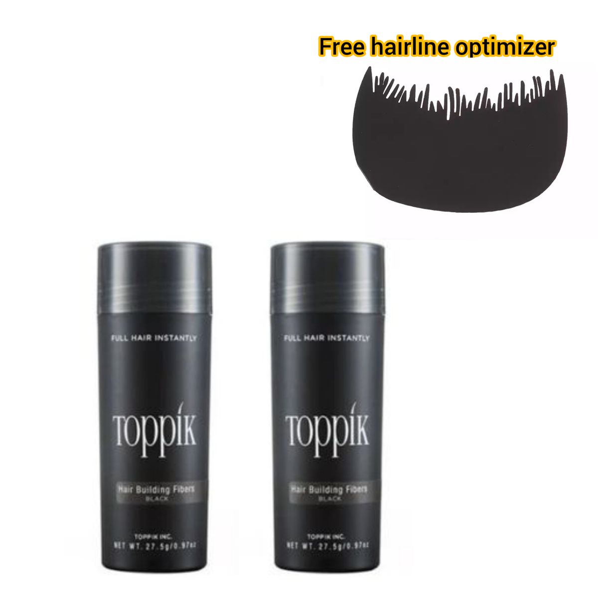 2pcs Black Hair Building Fiber  With Free Hairline Optimizer