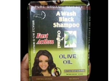 Olive Oil Hair Dye A Wash Black Shampoo 25ml×10