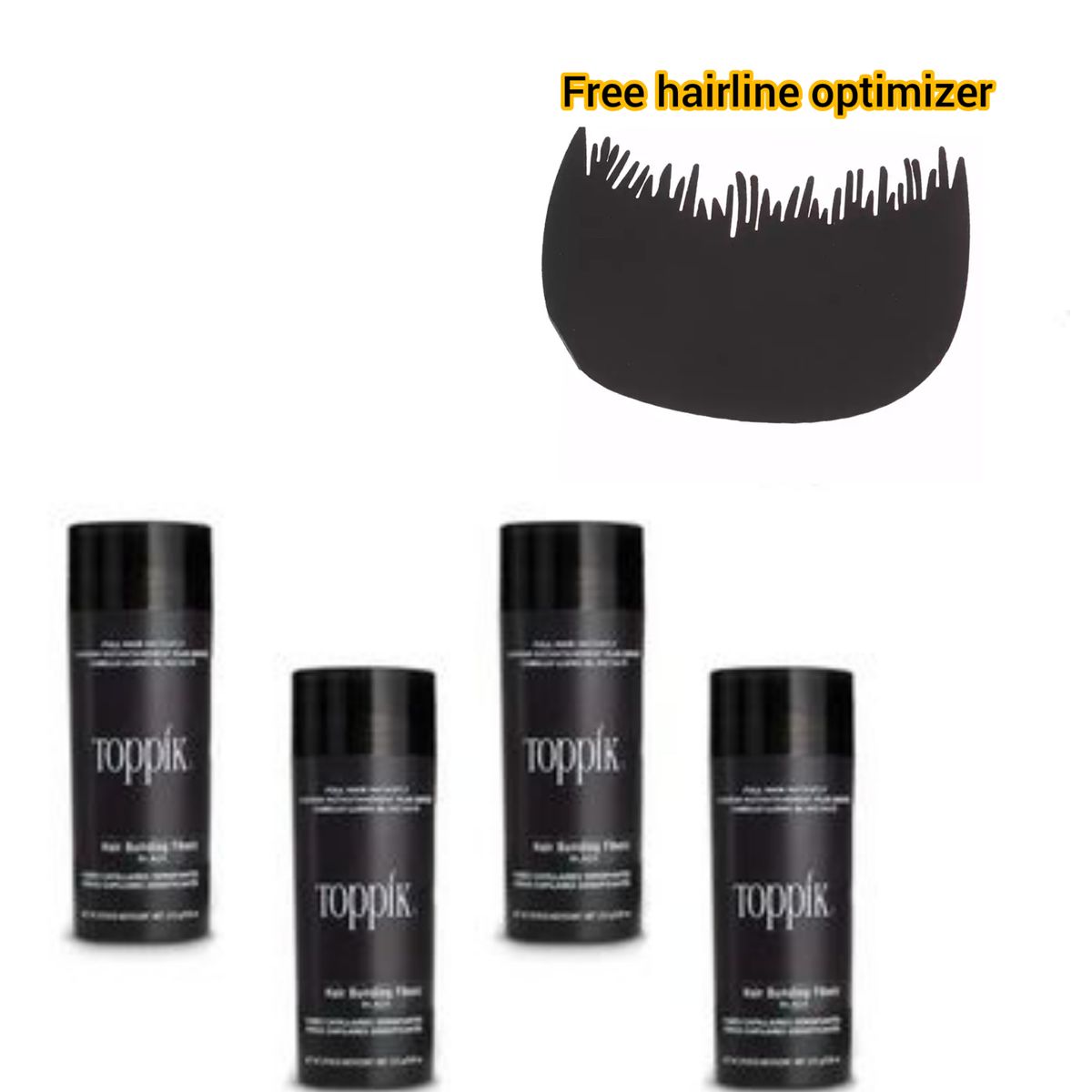 4pcs 27g Black Hair Fiber  With Free Hairline Optimizer