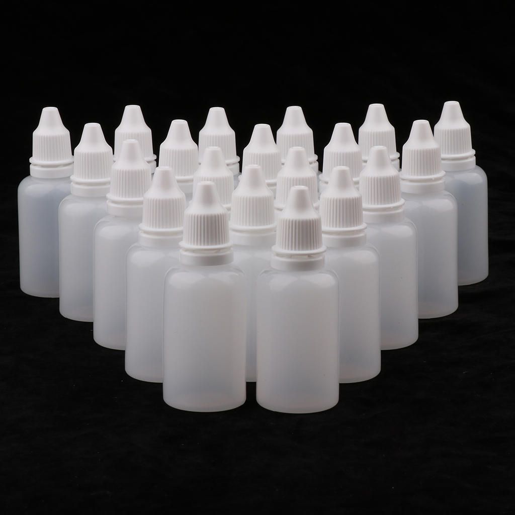 20Pcs 30ml White PE Plastic Empty Plastic Dropper Bottles Eye