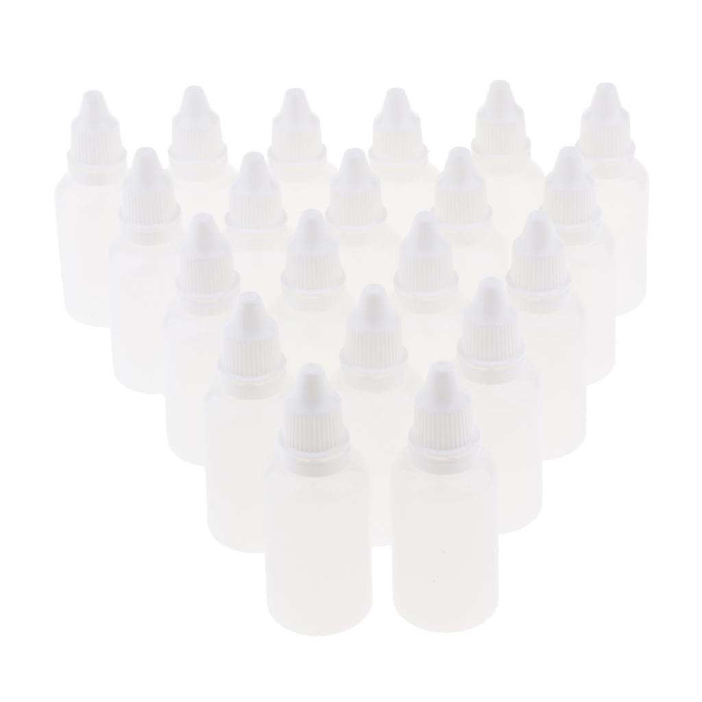20Pcs 30ml White PE Plastic Empty Plastic Dropper Bottles Eye