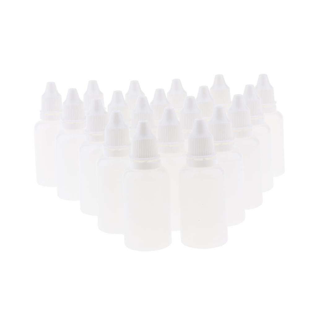 20Pcs 30ml White PE Plastic Empty Plastic Dropper Bottles Eye