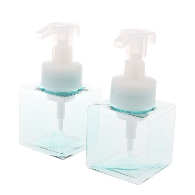 Pack Of 2 Square 250ml Foaming  Dispenser Foam Pump Clear Blue