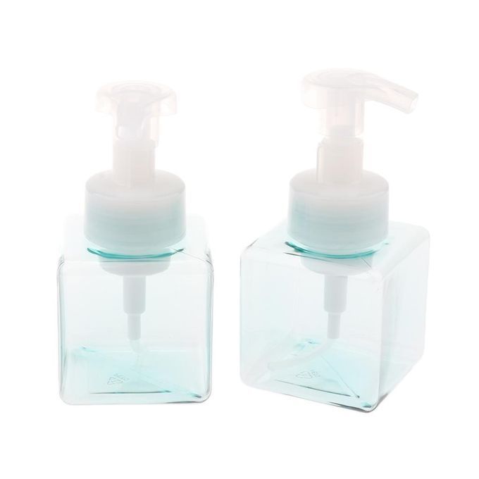 Pack Of 2 Square 250ml Foaming  Dispenser Foam Pump Clear Blue