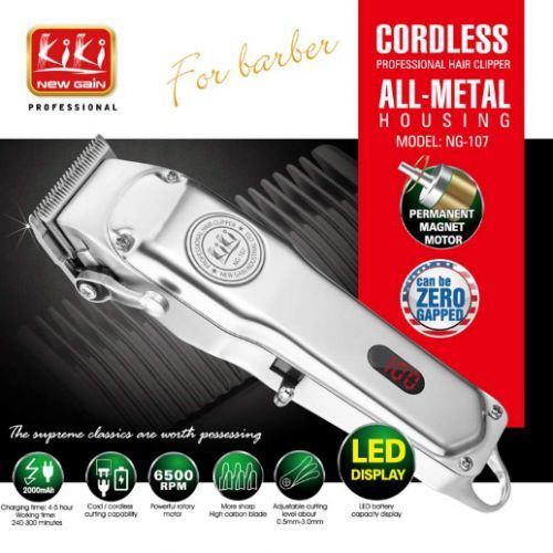 Stainless Steel Cordless Rechargeable Hair Clipper