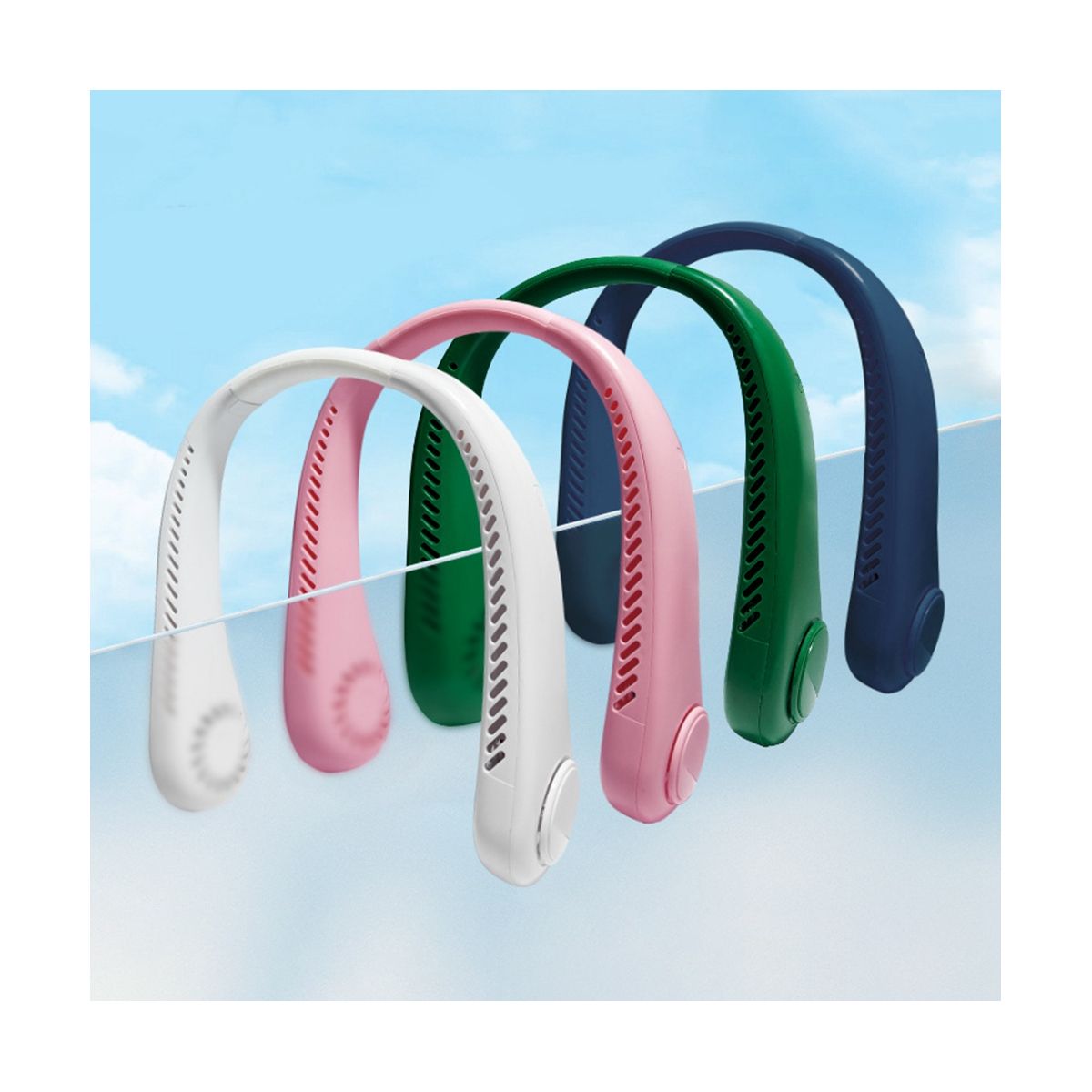 Mini Neck Fan Portable Hanging Neck Fan 1200MAh less Mute Fans Air Conditioning Cooler for Sports Fan Pink