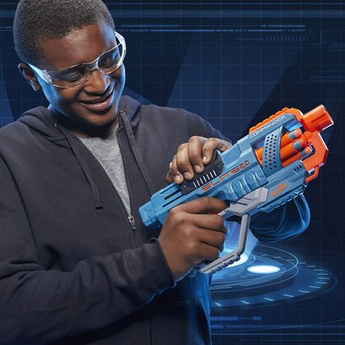 NERF Elite 2.0 Commander RD-6 Blaster 12 Official Darts With 6-Dart Rotating Drum