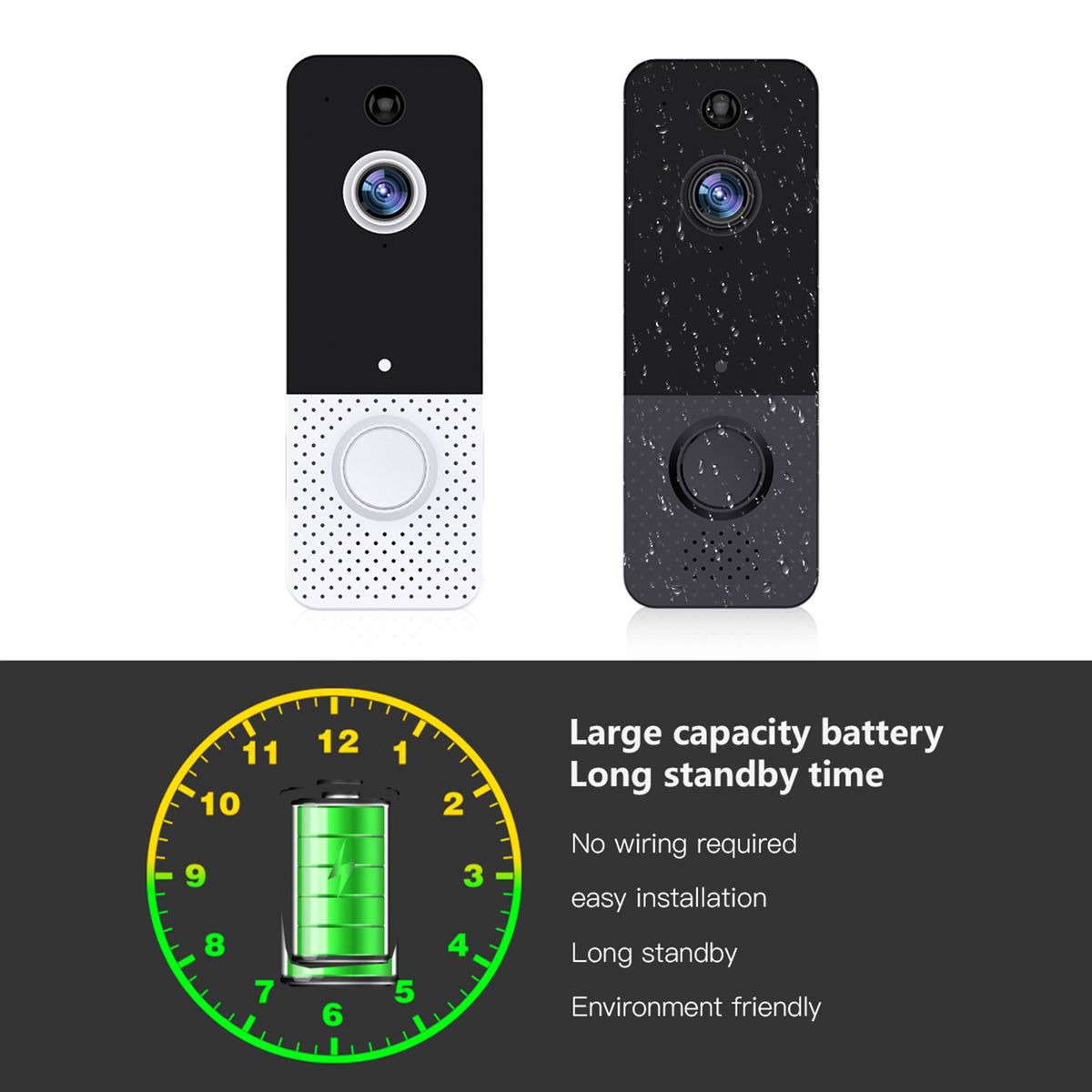WIFI Doorbell Camera Wireless With Indoor Chime IP65