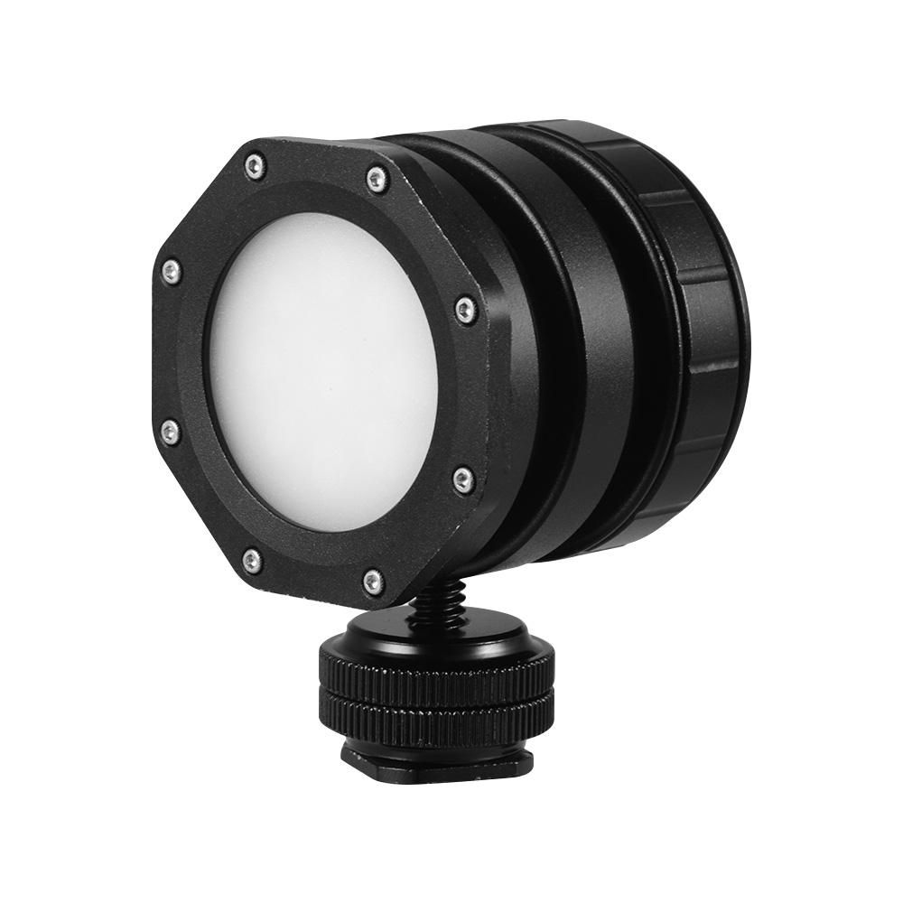 Dimmable Waterproof Dimmable Mini LED Video Light Diving Light Fill-in Lamp 5600K CRI 95+ Underwater 3meters 120° Wide Beam Angle with Hot-shoe Mount USB Charging Cable for Cameras for GoPro 7/6/5 for Support Diving Underwat