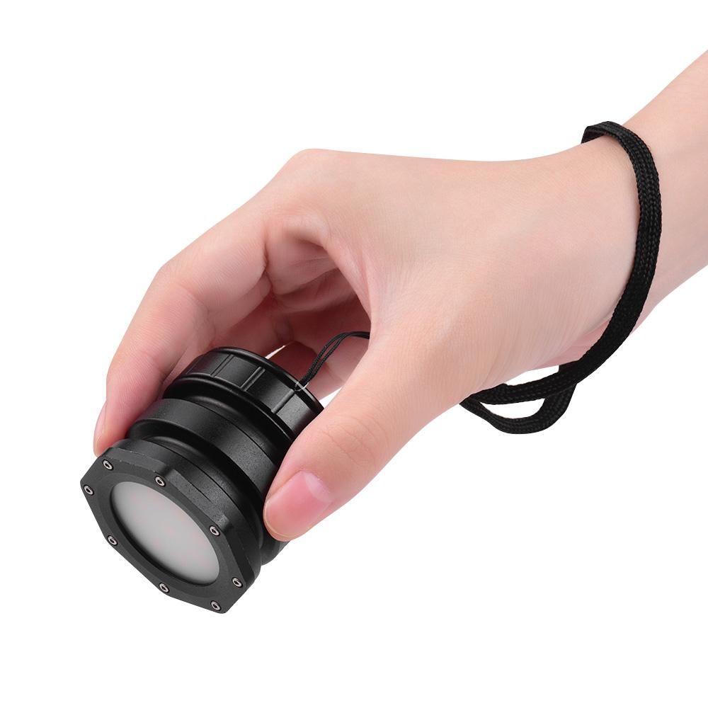 Dimmable Waterproof Dimmable Mini LED Video Light Diving Light Fill-in Lamp 5600K CRI 95+ Underwater 3meters 120° Wide Beam Angle with Hot-shoe Mount USB Charging Cable for Cameras for GoPro 7/6/5 for Support Diving Underwat