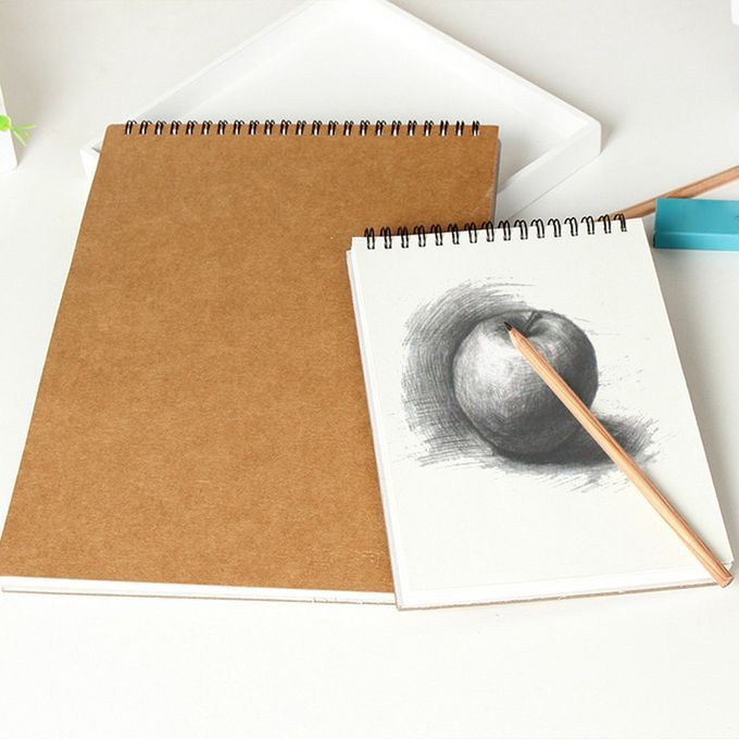 Brief Kraft Paper Sket H Book Art  Oil Sket H Book 30 Pages Art Drawing Paper-brown-A5