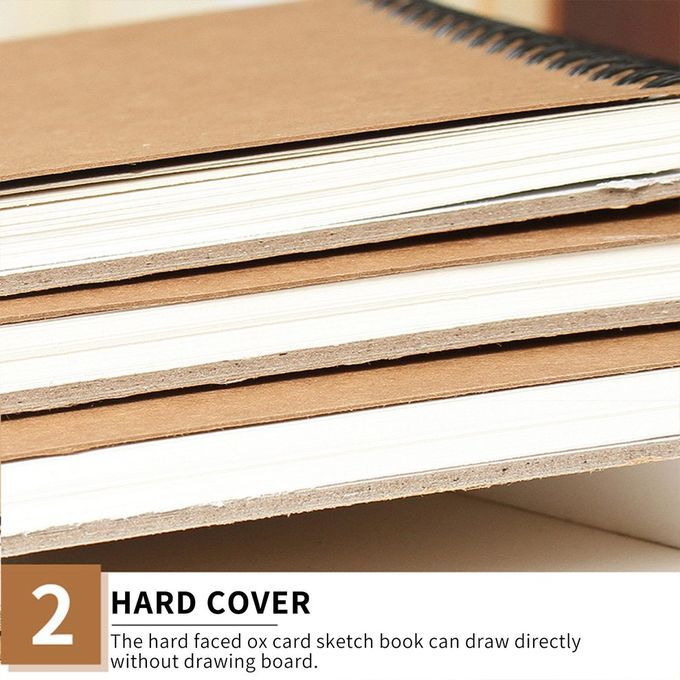 Brief Kraft Paper Sket H Book Art  Oil Sket H Book 30 Pages Art Drawing Paper-brown-A5