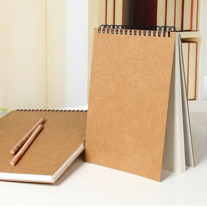 Brief Kraft Paper Sket H Book Art  Oil Sket H Book 30 Pages Art Drawing Paper-brown-A5