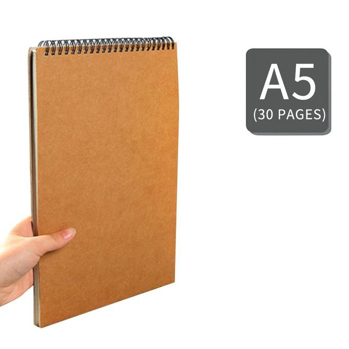 Brief Kraft Paper Sket H Book Art  Oil Sket H Book 30 Pages Art Drawing Paper-brown-A5