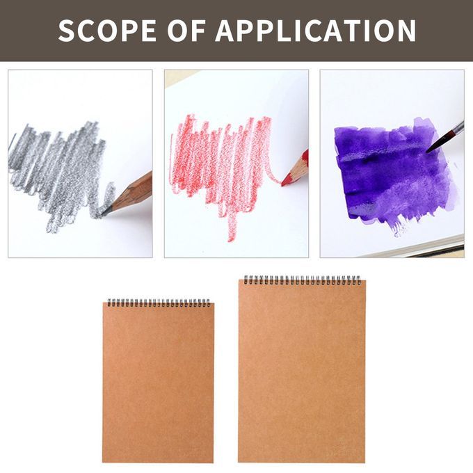 Brief Kraft Paper Sket H Book Art  Oil Sket H Book 30 Pages Art Drawing Paper-brown-A5