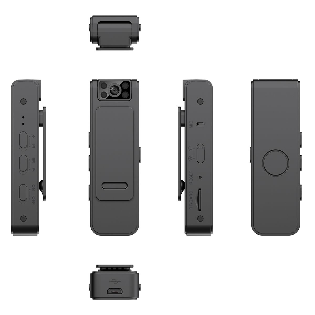HD 1080P Noise Reduction Camera, Convenient Back Clip Night Vision Recorder, Portable Wearable Video Recorder (Basic)