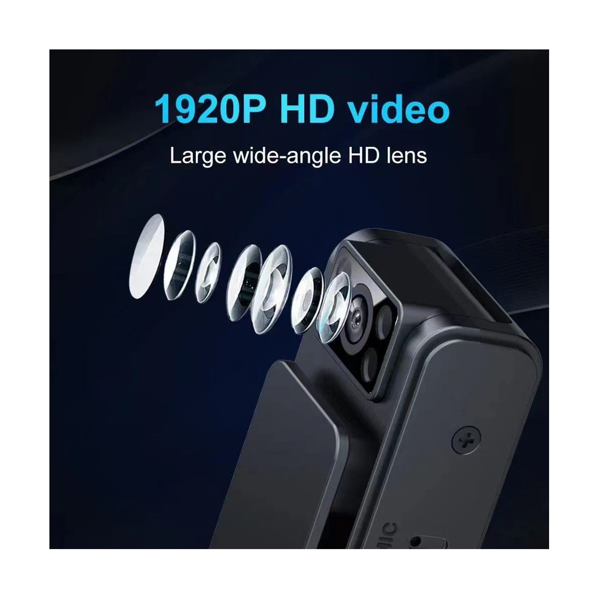 HD 1080P Noise Reduction Camera, Convenient Back Clip Night Vision Recorder, Portable Wearable Video Recorder (Basic)