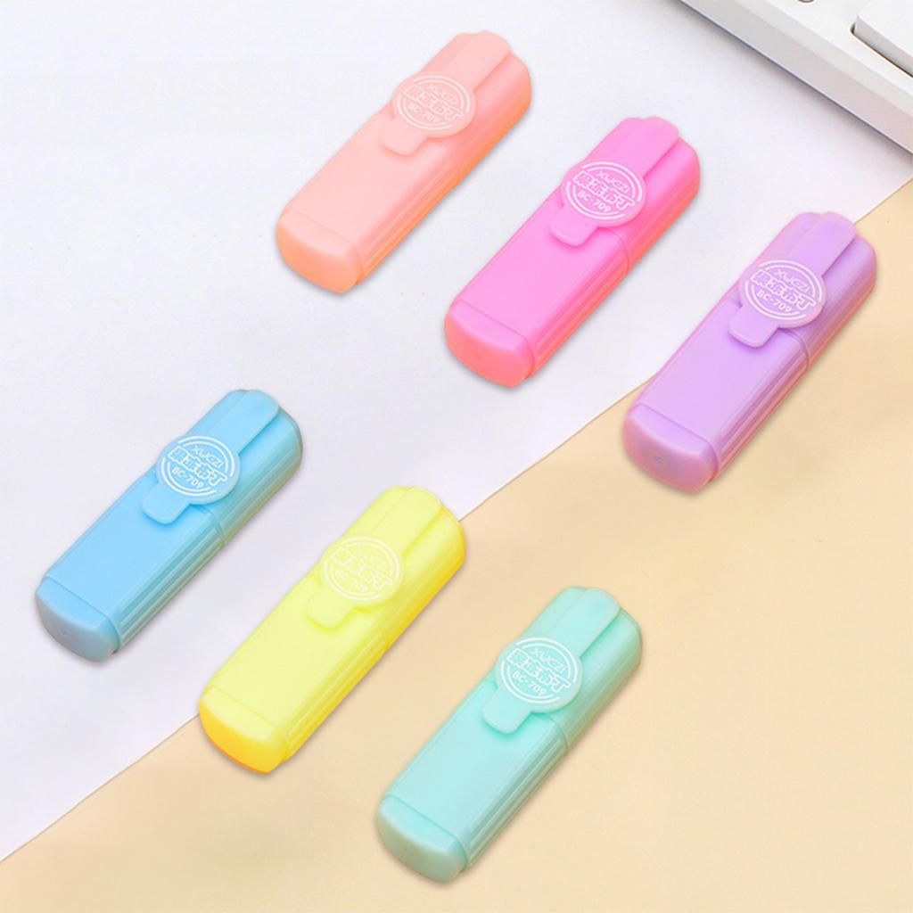 6Pcs Cute Mini Highlighters Pens Set Marker Stationery For School D