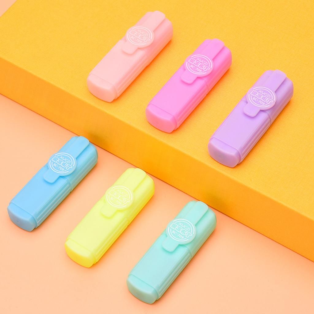 6Pcs Cute Mini Highlighters Pens Set Marker Stationery For School D