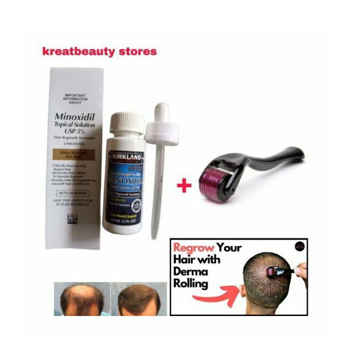 Minoxidil-5% Hair Regrowth For Men And Dermaroller Tool