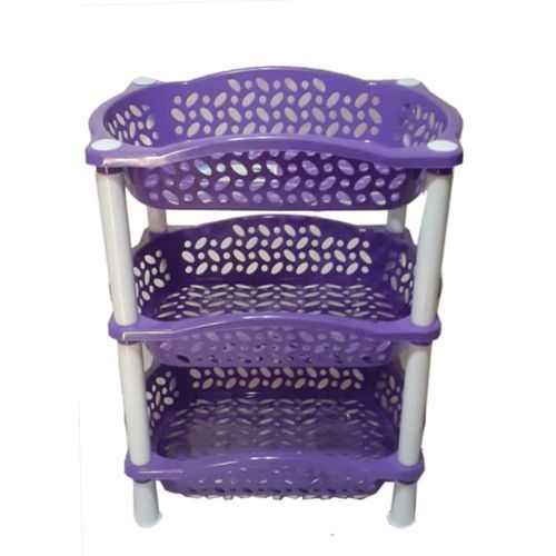 Baby Bath Set - 7pcs + 3 Tiers Plastic Trolley - Purple