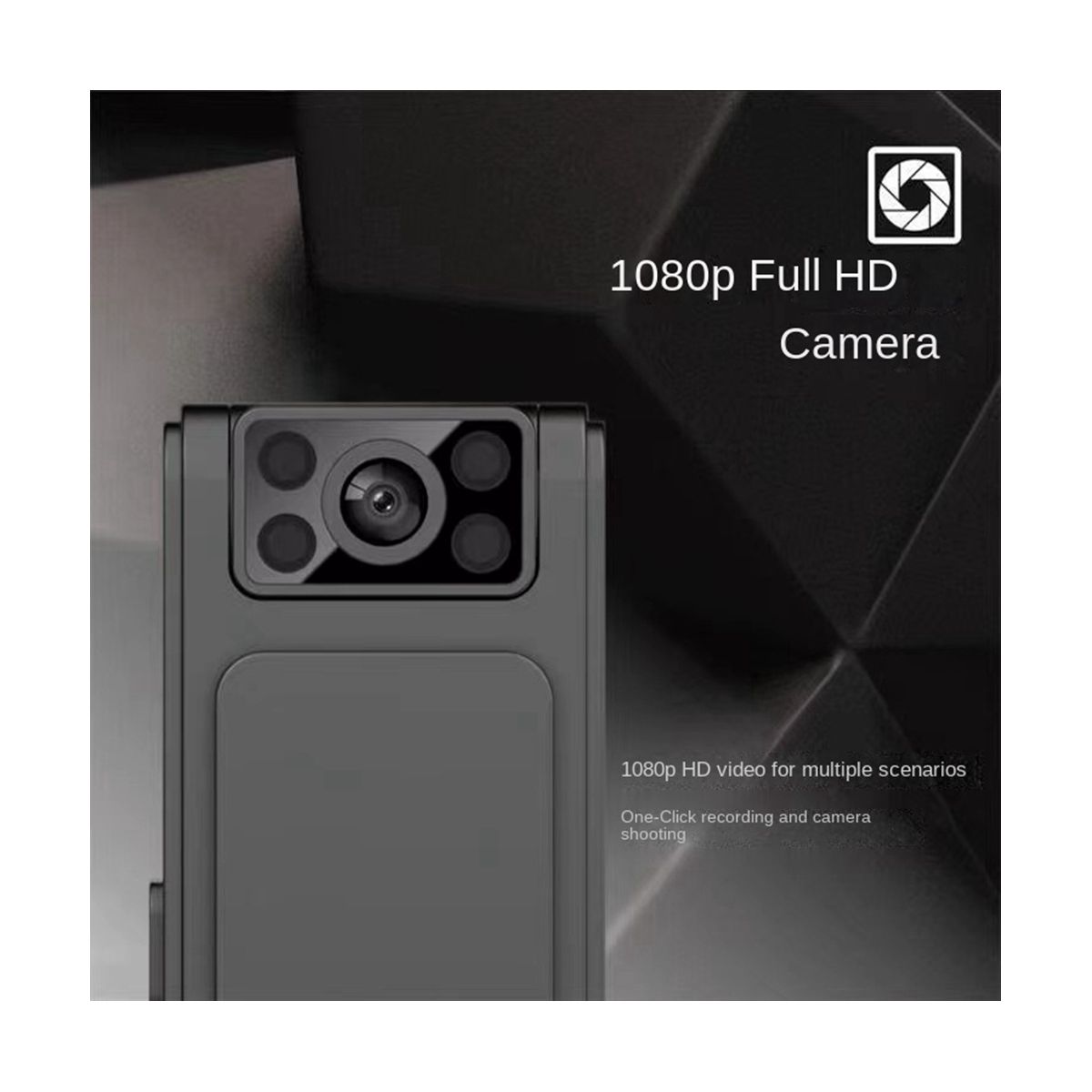 1080P WIFI HD Night Vision Camera Small Invisible 130° Sports Back Clip Camera Outdoor Camera Body Worn Camera Camera,A